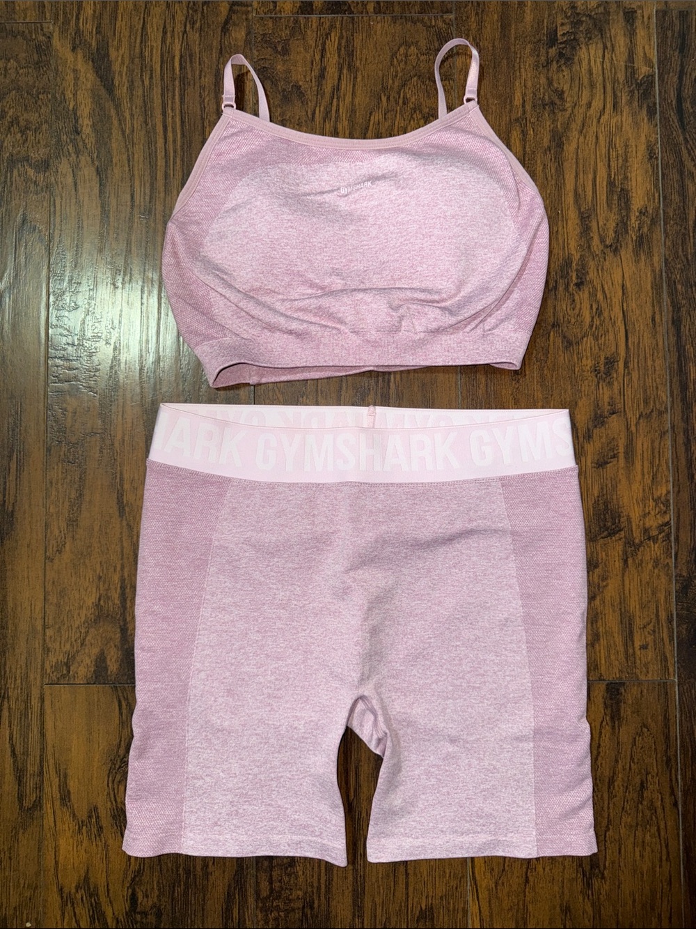 Gymshark Pink, Lavender Seamless Active Set - Shorts & Crop Top